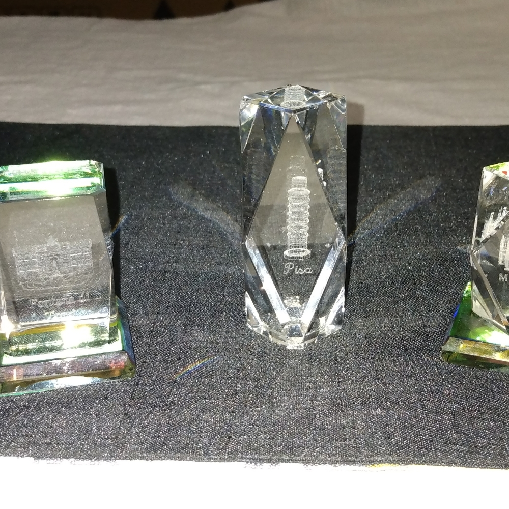 3" glass paper weights sold together as a lot